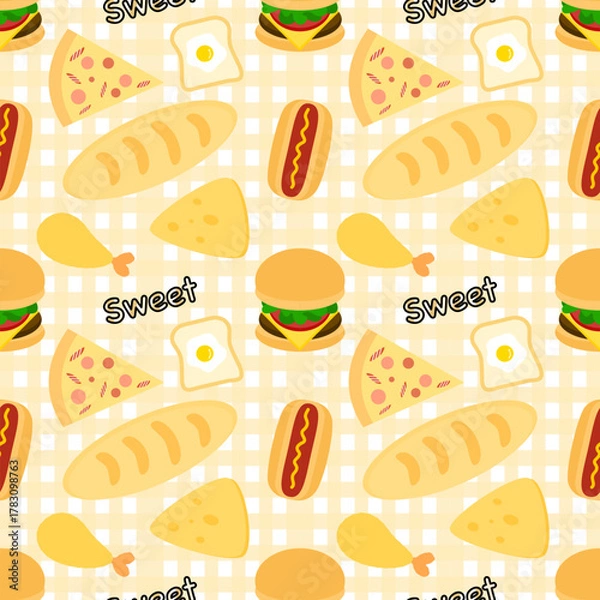 Obraz seamless pattern with food