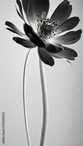 Obraz black and white flower