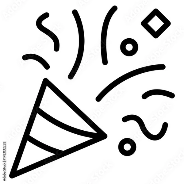 Obraz confetti line icon