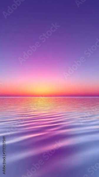 Fototapeta Vibrant Sunset Over a Calm Sea Reflecting Pink and Purple Hues Across Gentle Waves Peaceful Ocean Horizon
