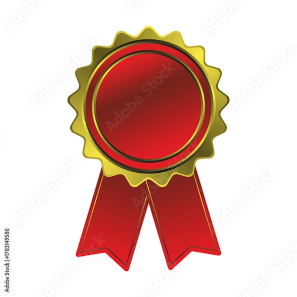 Fototapeta red seal with ribbon