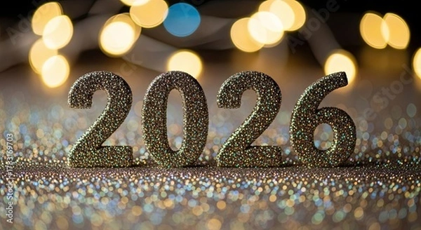 Obraz Sparkling 2026 New Year Celebration Lights Decoration
