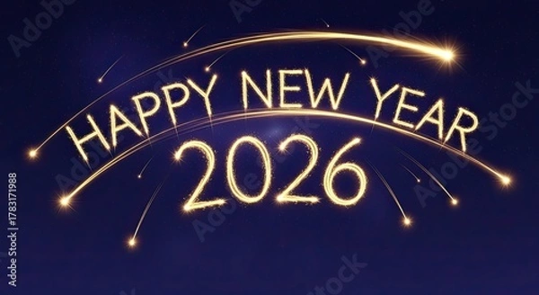 Obraz Happy New Year 2026 Celebration Sparkles
