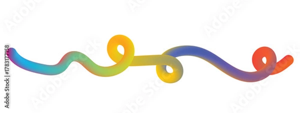 Fototapeta Abstract Gradient Fluid Wavy Swirl Line Element Vector
