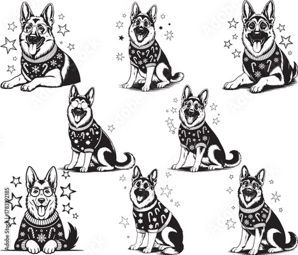 Fototapeta Christmas Dog Lover German Shepherd