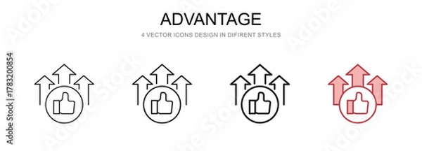 Obraz Advantage in 4 different styles vector illustration