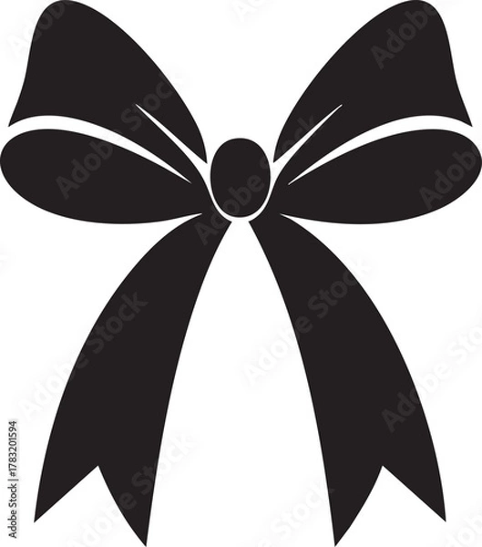 Obraz Black Ribbon Bow Vector Decorative Kno