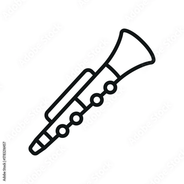 Obraz Clarinet icon for elegant jazz and performance visuals.