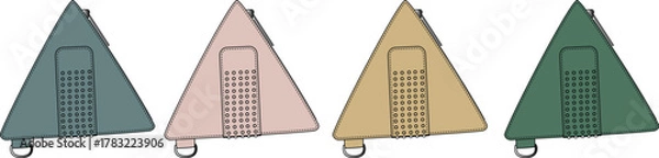 Obraz Four abstract triangular abstract shapes in different muted colors, suggesting creativity and innovation in design