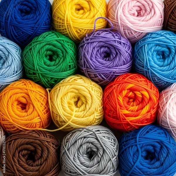 Obraz Colorful Yarn Balls for Knitting.