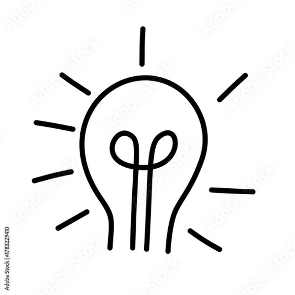 Obraz Hand-Drawn Bulb Lighting Drawing Doodle