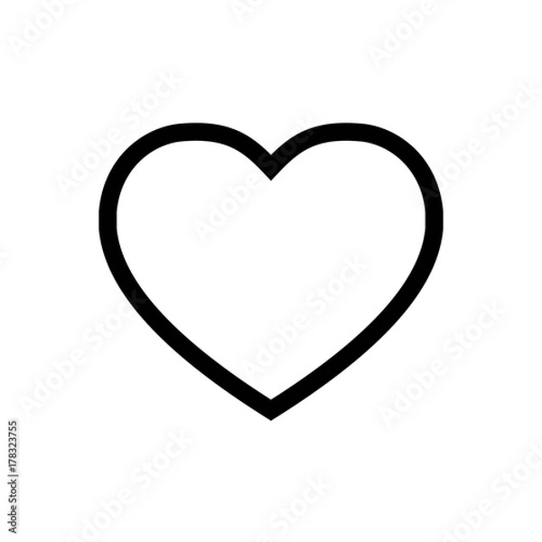 Obraz Heart Icon Vector Fat Design Editable Stroke. 512x512 Pixel Perfect.