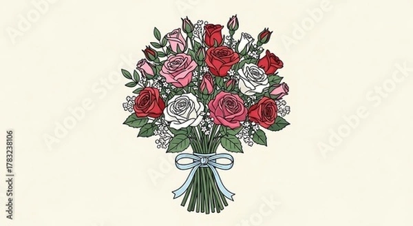 Obraz Elegant Bouquet of Roses - A Timeless Floral Arrangement.
