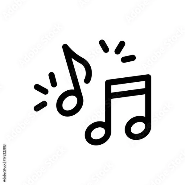 Obraz Music Note Icon Vector Fat Design Editable Stroke. 512x512 Pixel Perfect.