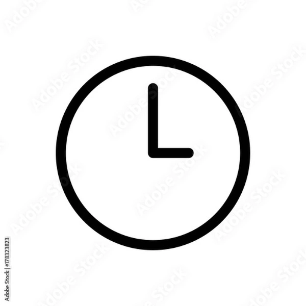 Obraz Clock Icon Vector Fat Design Editable Stroke. 512x512 Pixel Perfect.