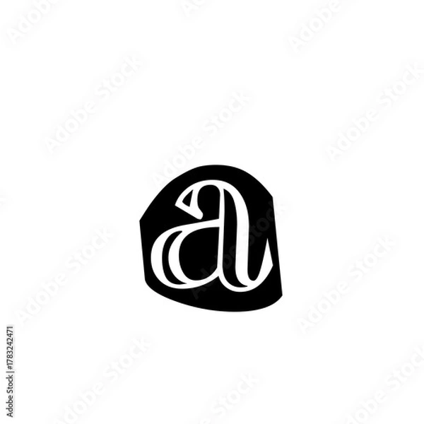 Fototapeta Letter A Grunge Typography - Distressed Capital Alphabet Character Bold Vintage Font Textured Monogram Design Weathered Rustic Letterform Black Graphic Element for Logo Brand Initial Vector Illustrati