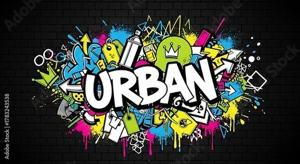 Obraz Urban Graffiti Art - A Vibrant and Dynamic Street Art Design.