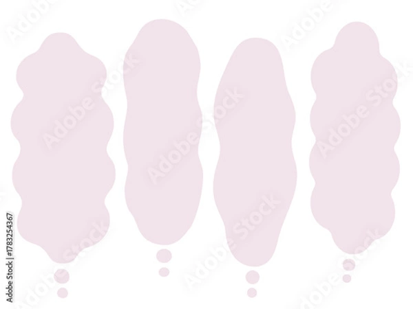 Obraz 縦長のピンクのふにゃふにゃの吹き出し