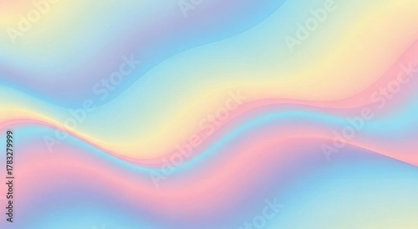 Fototapeta Abstract pastel gradient background with soft flowing color waves