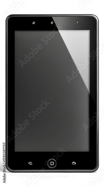 Fototapeta Black tablet computer isolated on white background