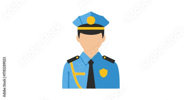 Obraz Illustration of a Police Officer in Uniform.