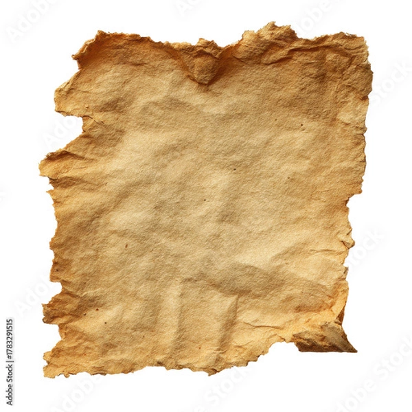 Fototapeta Vertical Aged Burnt Parchment with Rough Charred Edges