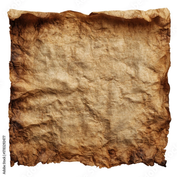 Obraz Brown Aged Paper Vertical Rectangle with Burnt Edges