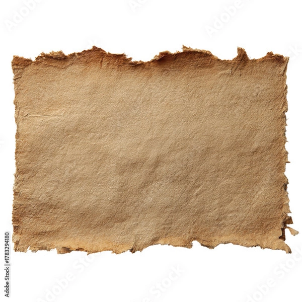 Obraz Light Brown Aged Paper Rectangle with Rough Torn Edges