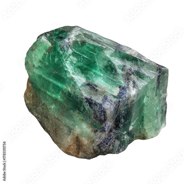 Obraz Chunky translucent green & grey gemstone chunk