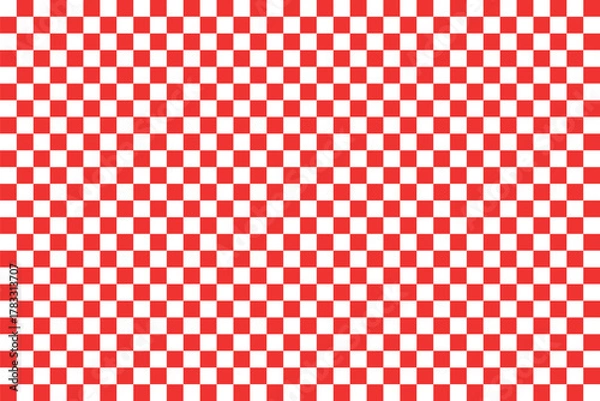Fototapeta Red and white checkered pattern, Checkerboard seamless pattern