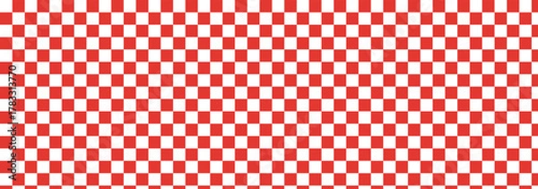 Fototapeta red and white chess board. Red and white checkerboard pattern background. Classic checkered race flag car finish line or start line. Flat vector illustration isolated on white .