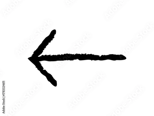 Fototapeta 手描き風　左向き　矢印　黒