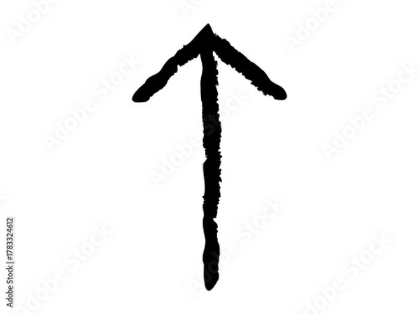 Fototapeta 手描き風　上向き　矢印　黒