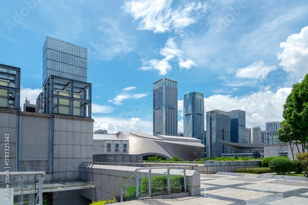 Fototapeta Skyscrapers in the city of technology, China is Shenzhen.