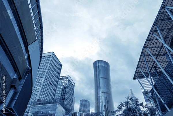 Fototapeta Low angle shot of skyscrapers, Shenzhen, China