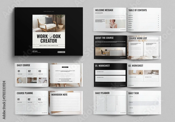 Fototapeta Course Workbook Creator Template Landscape