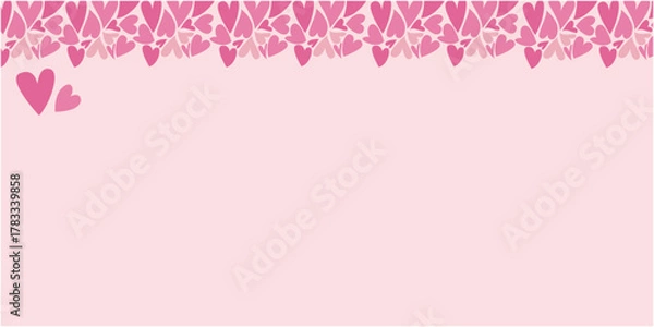 Fototapeta Heart pattern decoration illustration. Pink lovely heart icon design banner for Valentine's day. Vector illistration