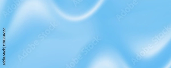 Obraz Pastel Wavy White Curve Soft Bright Gradient Mesh. Light Blue Fluid Blurry Turquoise Gradient Backdrop. Flow Vibrant Smooth Liquid Cloudy Smooth Surface. Sky Water Ocean Summer Color Wallpaper.