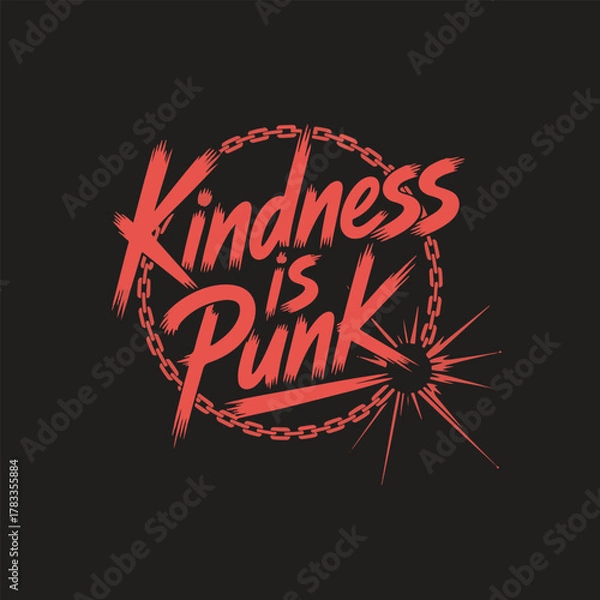 Obraz Kindness is Punk Vector Art illustrator