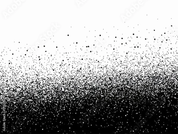 Obraz 黒いインクの飛沫が白背景に広がる抽象的なテクスチャデザイン