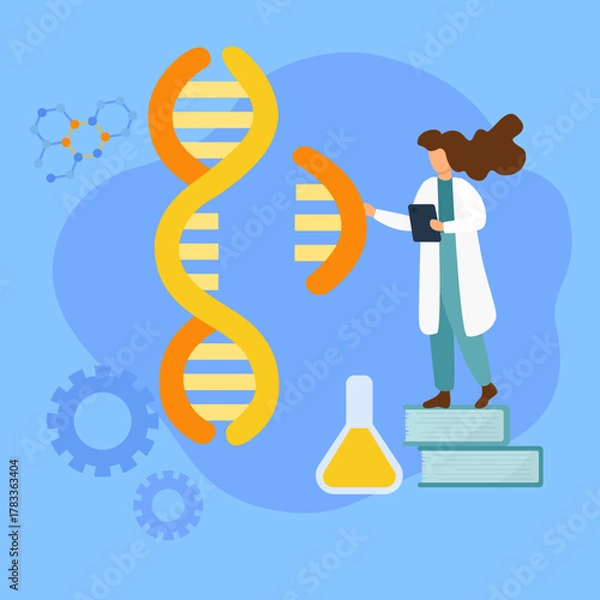 Obraz doctor studying a piece of DNA cut
