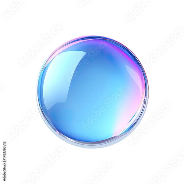 Obraz Iridescent sphere with light reflection on dark void