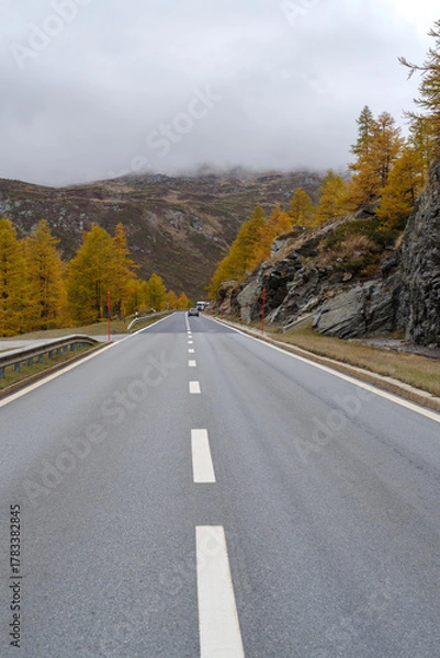 Obraz Mountain road at the Simplon pass in Switzerland