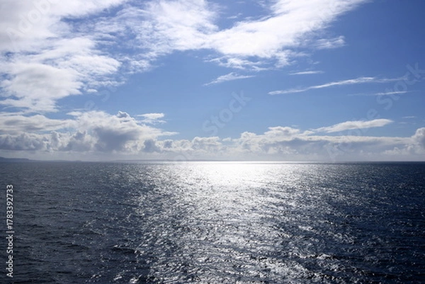 Fototapeta A distant view to the north coast of the Shetland Islands, Scotland