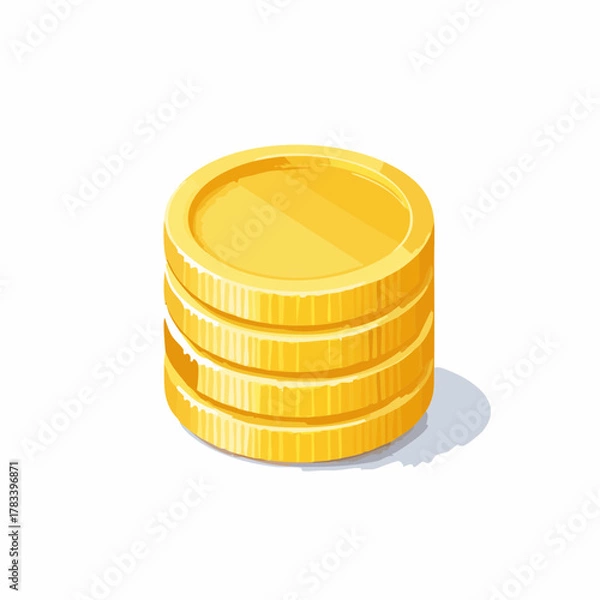 Obraz Stack of gold coins isolated on white background for financial concepts