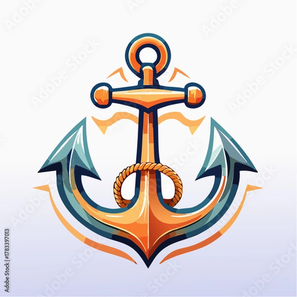 Obraz Stylized anchor illustration with gradient colors and modern design
