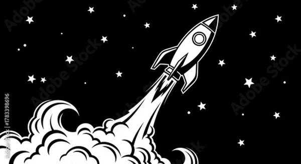 Fototapeta Stylized whisk illustration with swirling lines and abstract shapes