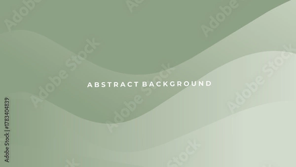 Fototapeta Muted Sage Green Abstract Wave Shape Gradient Minimal Background