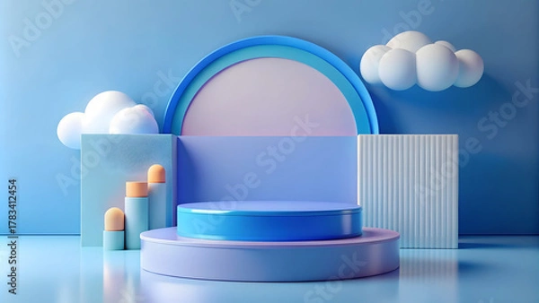 Fototapeta abstract minimal geometric background, podium for product presentation