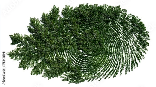 Fototapeta Verdant Identity: A Fingerprint Made Entirely of Green Leaves Against White Backdrop